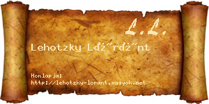 Lehotzky Lóránt névjegykártya