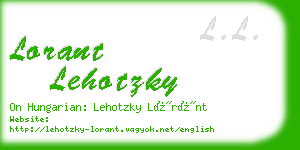 lorant lehotzky business card